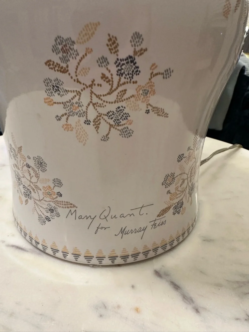 Vintage Late 20th Centruy Mary Quant for Murray Feiss Floral Ceramic Lamp Base